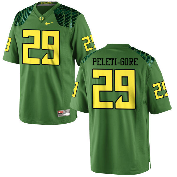Men #29 Pou Peleti-Gore Oregon Ducks College Football Jerseys-Apple Green